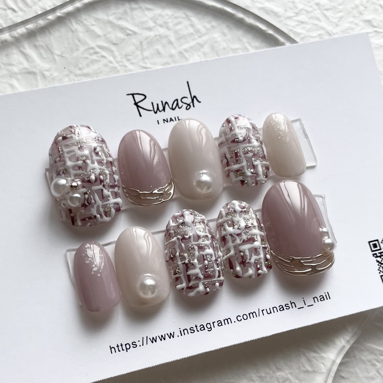 秋冬に圧倒的人気】ツイード×くすみカラー♡ネイルチップ