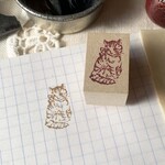 antスタンプ　リボンをつけた猫ちゃんのハンコ