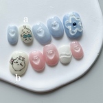 No.24   キャラクターネイル　ちゅるんハート　花