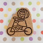 自転車に乗ってる女の子はんこ