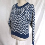 【70％OFF】△セーター　くすみブルー＆ホワイト