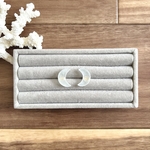 シーグラスピアス／三日月white