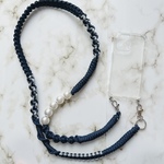 パラコード　スマホショルダーストラップ　NAVY✖️silver