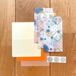 MINI ENVELOPE 『flowers』パッチワーク　あじさい×ポピー