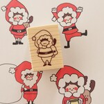 【メリークリスマス！サンタとトナカイのはんこ ゴム印 ラバースタンプ】