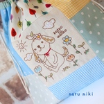【小鳥とワンコ　刺繍巾着】再販