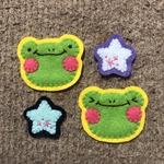 かえる 星 フェルト ワッペン