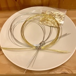 ゴールドとシルバーの水引　金箔フレーク　