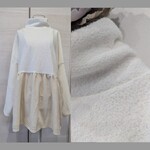 ♡ホワイトブークレニット☓スカラップレースハイネックブラウス♡