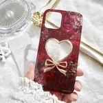 【1/31まで期間限定】love red Heart ribbon スマホケース