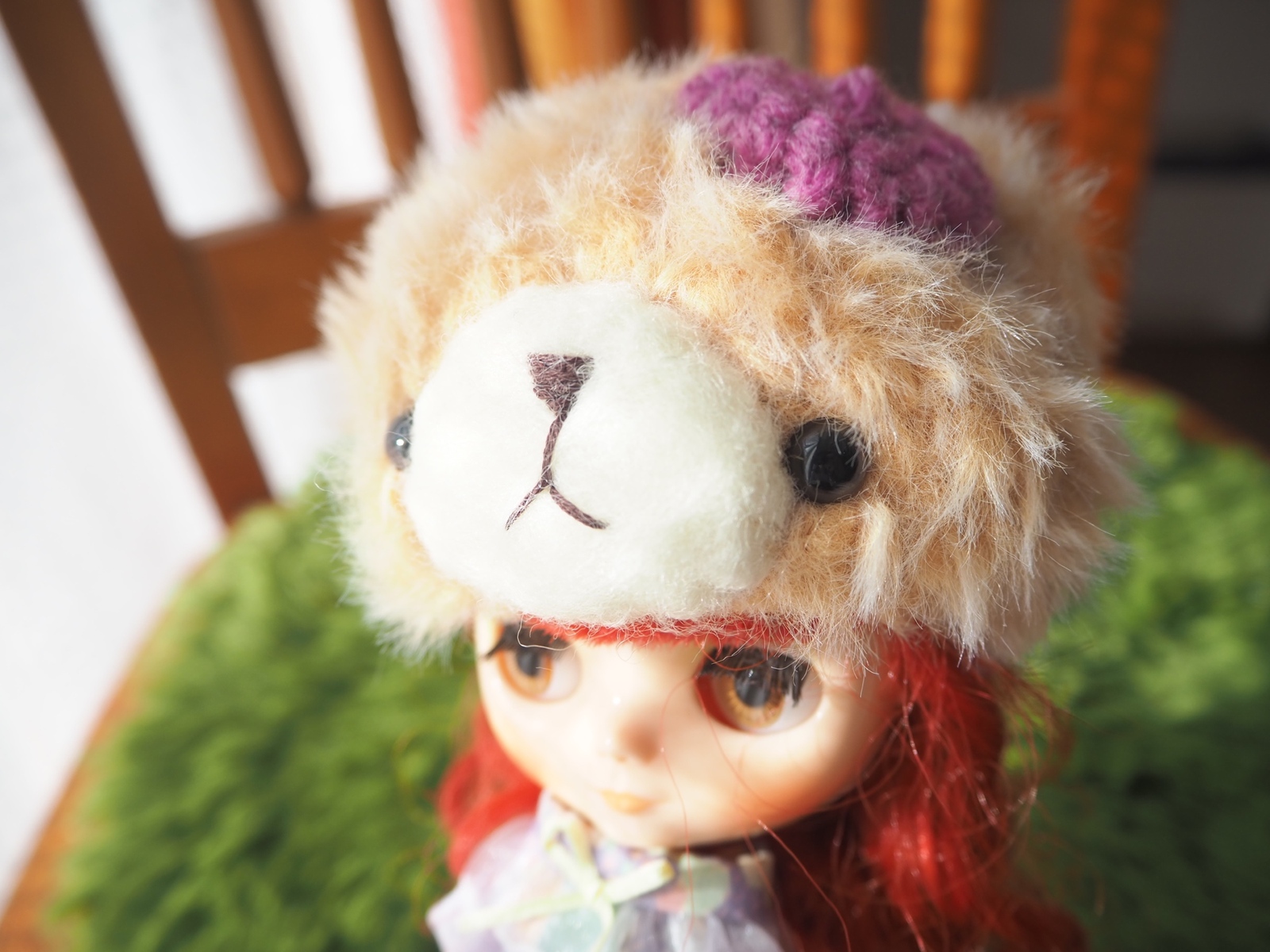 しろくまミディブライス用白熊帽子アウトフィットカチューシャタイガー