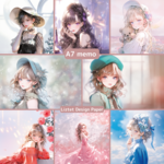 #4 LizGirl / A7 Designpaper Memo / 8種類 240枚set