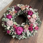 アンティーク薔薇˚✧₊⁎シルバーグリーン ドライフラワーリース  クリスマスリース　冬リース　シャビーシック　アンティークリース　No.1