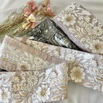 30cm/50cm  インド刺繍リボン  シルク  花柄  くすみピンク  #ws7