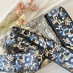 30cm/50cm  インド刺繍リボン  チュール  花柄  ブルー  #mt3