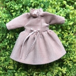 オビツ11服  コーデュロイワンピース　smoky pink 