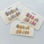 #29 【 size order 】nail tip - My dog × check 🐕🧦♡ 韓国 チェック お花 秋冬 ネイルチップ