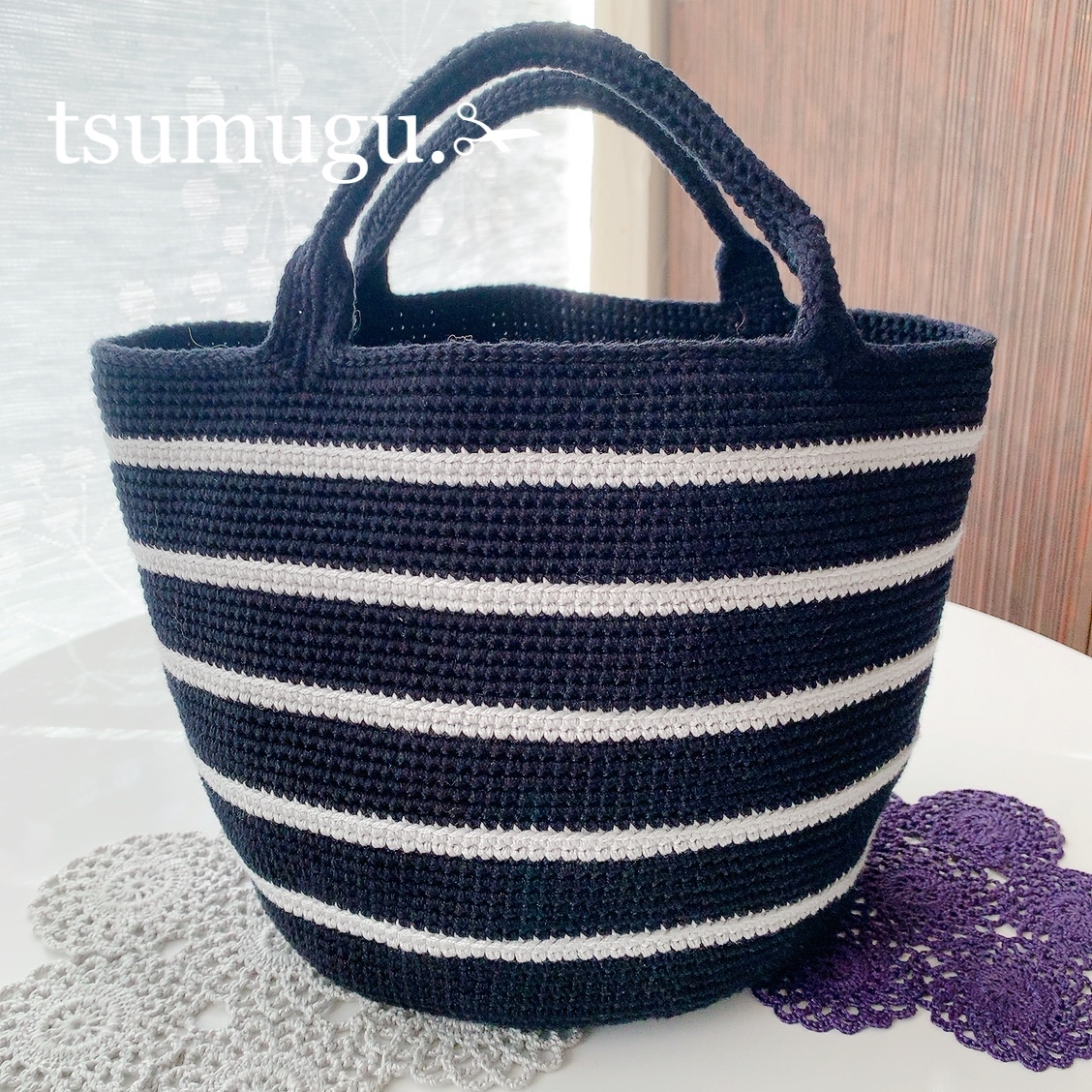 border tote cotton L 『ボーダートート コットンバックL』