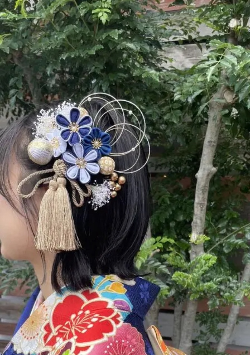 つまみ細工 【赤小花セット】卒業式 卒業式髪飾り 袴 水引き