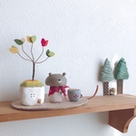 ꫛꫀꪝ✧‧˚ほのぼのクマさんきのこ🍄の紅葉セット🍁🏠☕️ʕ·ᴥ·ʔ