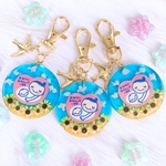 【両面タイプ】マタニティキーホルダー  空とひまわり  金具変更OK  \♡/