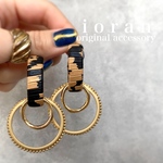 【9月限定価格‼︎】レザー風大ぶりピアス✳︎silver925✳︎ゴールドリング✳︎ゴールドジャラジャラ✳︎ハンドメイドピアス