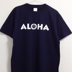 ALOHA Tシャツ(ネイビー×ホワイト)