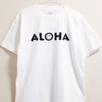ALOHA Tシャツ(ホワイト×ブラック)