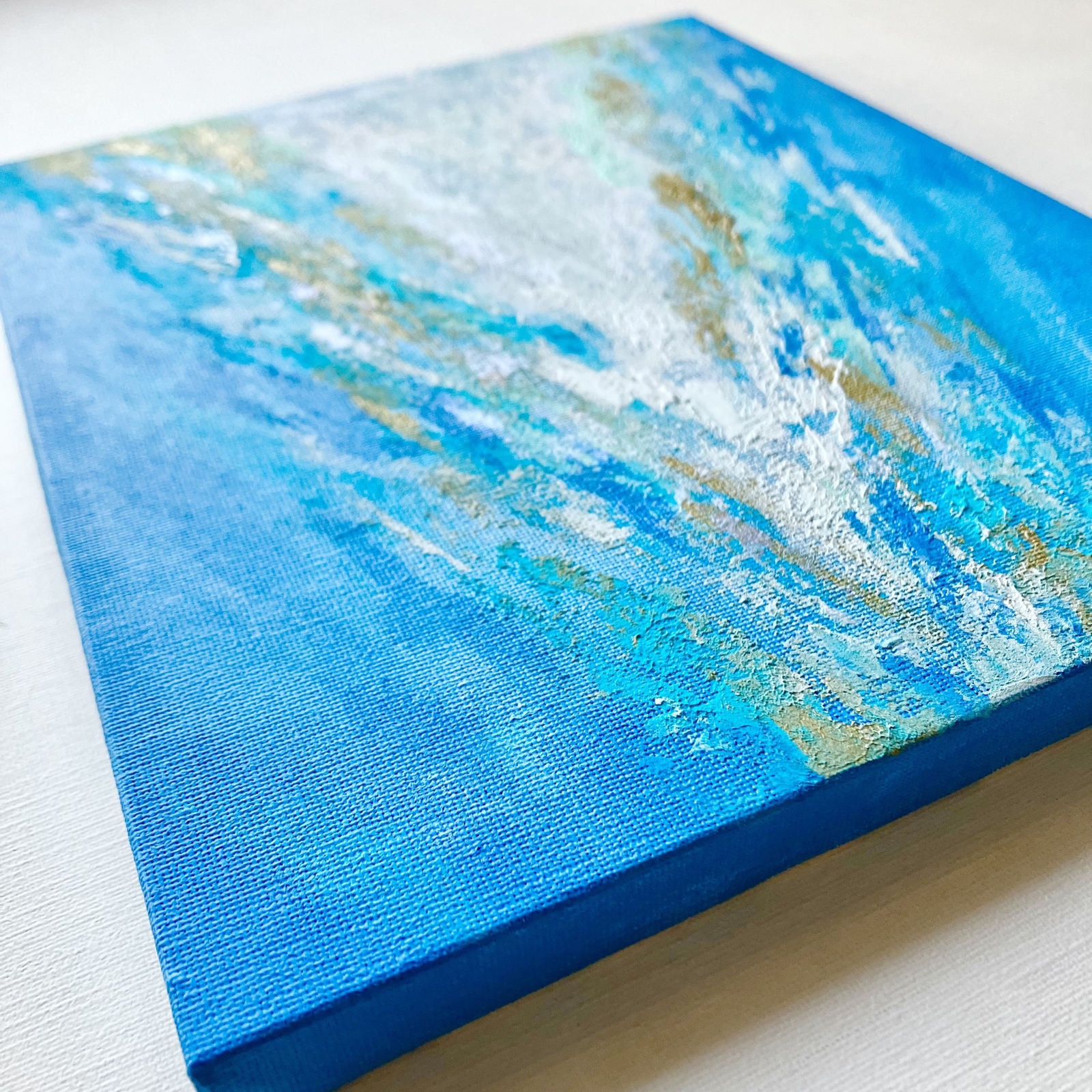 希望＊テクスチャーアート 絵画 原画 抽象画 青 - shop wishi | minne