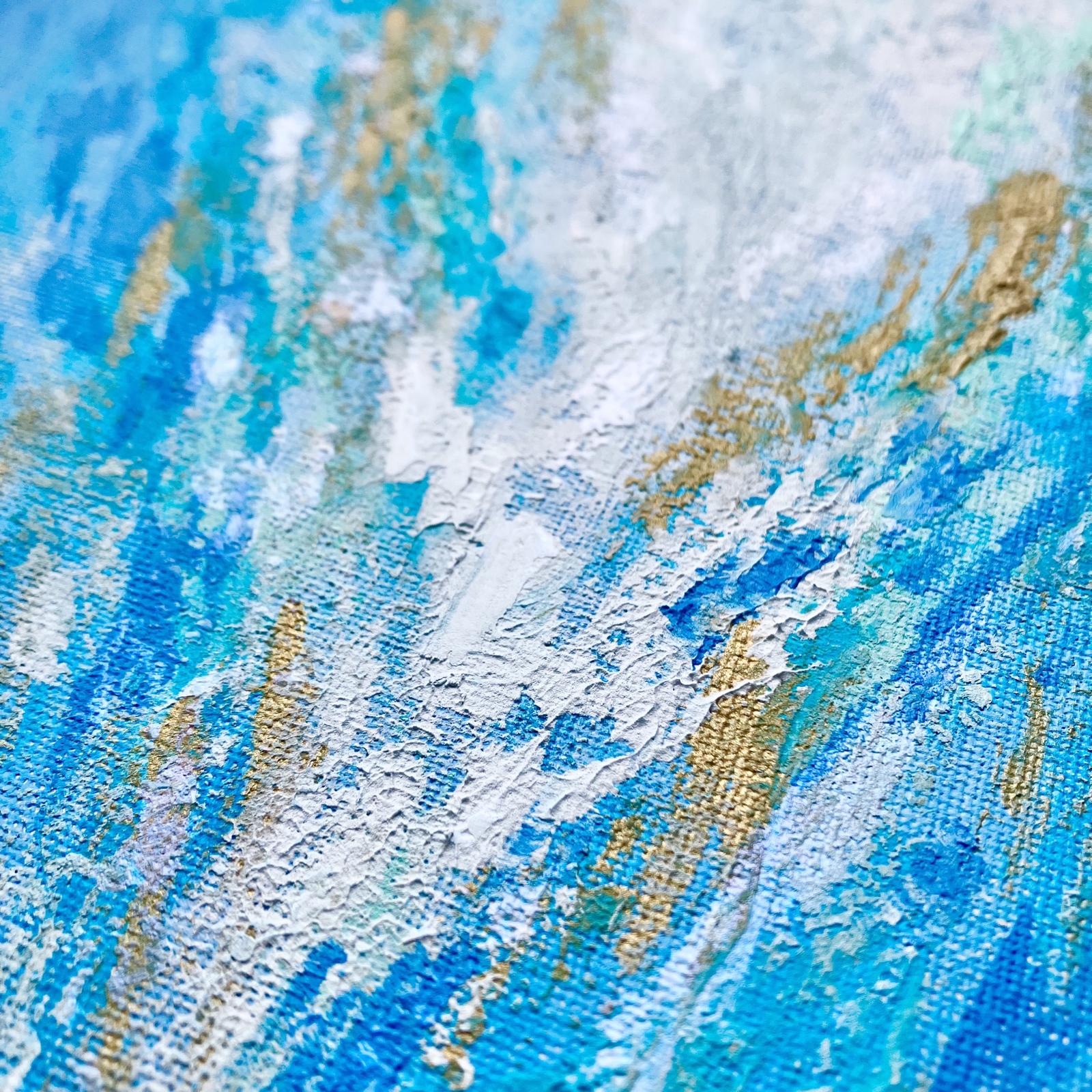 希望＊テクスチャーアート 絵画 原画 抽象画 青 - shop wishi