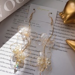 パールビジューワイヤーフラワーディップピアス&イヤリング
