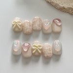 𝐬𝐢𝐳𝐞 𝐨𝐫𝐝𝐞𝐫： ふわふわ𝐏𝐈𝐍𝐊のツイードリボンネイル