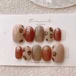 ＊terracotta × レオパード ＊  テラコッタ　ネイル　上品　シンプル　大人可愛い　大人ネイル　美甲　イベント　推しネイル　冬ネイル　秋ネイル　くすみカラー