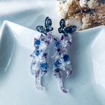 No.50 ねこと蝶ピアス／イヤリング