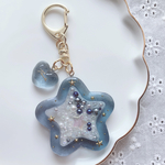 大人ブルー💙星のシャカシャカキーホルダー