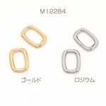 M12284-G  2個  色褪せないステンレス製パーツ メタルリングチャーム スクエアリングパーツ コネクターパーツ つなぎパーツ 10×14mm  2X（1ヶ）