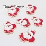 【D-1087】9pcs　サンタクロース　25×15mm　レッド　チャーム　ハンドメイドパーツ