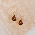 14kgf Vintage Smoke topaz Swarovskiピアス