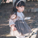 グレー ジュ チュニック ワンピース 誕生日 女の子服 【受注制作】90-130