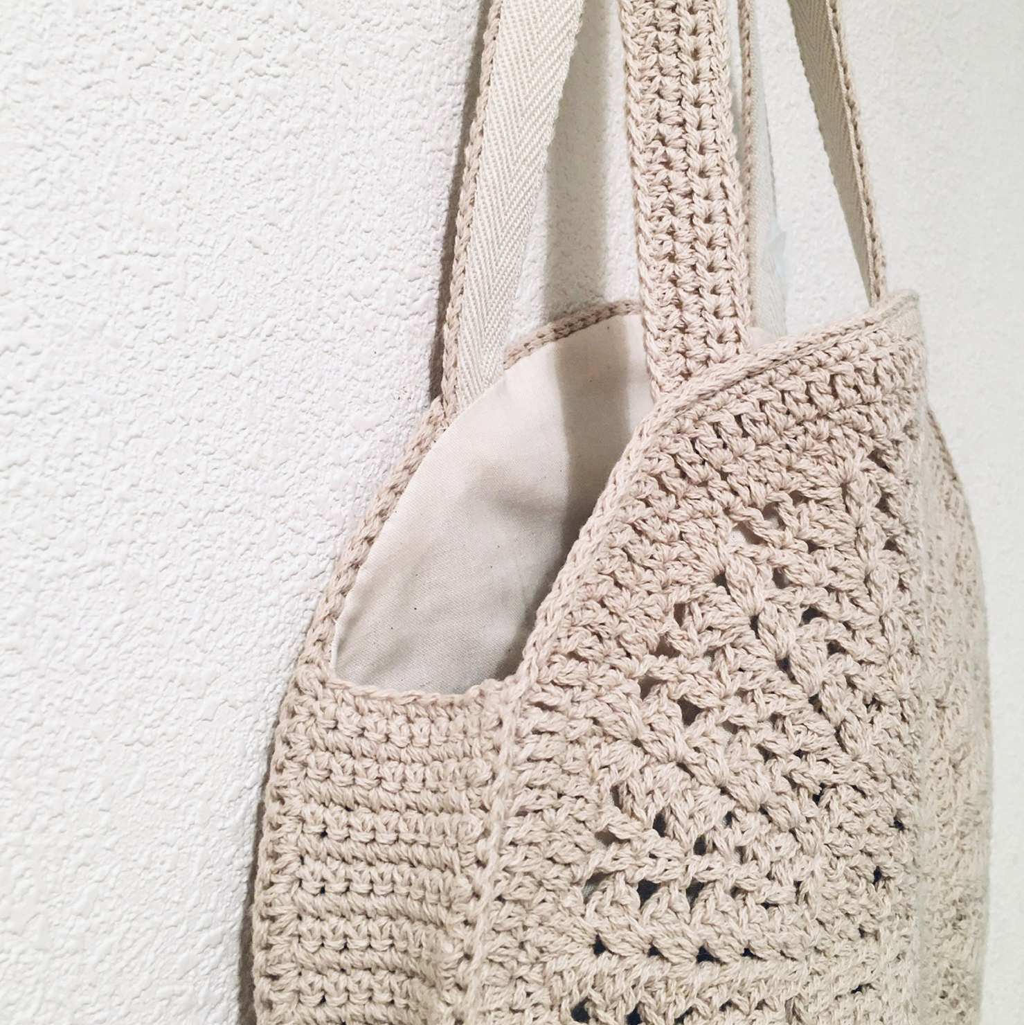 特集掲載】 minne限定販売・透かし編みのサークルバッグ かご