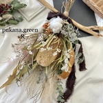 ネイティブフラワースワッグ　バンクシア　ウェディングブーケ46cm ドライフラワースワッグ　クリスマス　前撮り　結婚祝い