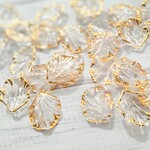 New!★約90個★アクリルフラワー花びら　ゴールドライン