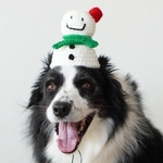 Xmasの雪だるま帽子　ワンコ用