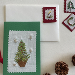 【クリスマス】刺繍カード/クリスマスツリー ⑤