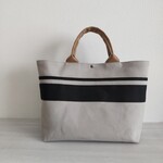☆sun-0111様専用☆トートバッグ横長 アイスグレー×ブラック×モカ  倉敷帆布