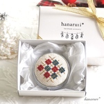刺繍のピルケース・アーガイル《クリスマス》