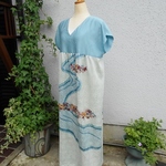 絞りの着物と刺繍のロングワンピース