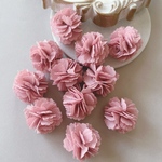  4pcs ＊シフォン お花ボールチャーム（ピンク）（0643）