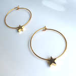 スターの一粒ループピアス