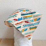 新幹線A（ベージュ）サイズが選べる　ゴム紐付　子供用三角巾